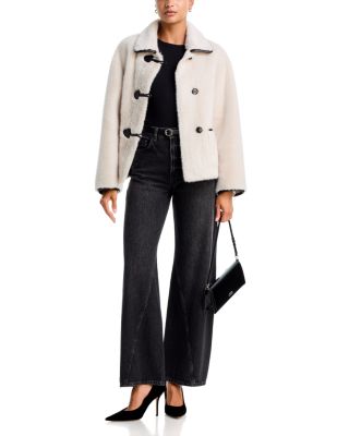 Faux Shearling Spread Collar Jacket - Exclusive - thumbnail 2