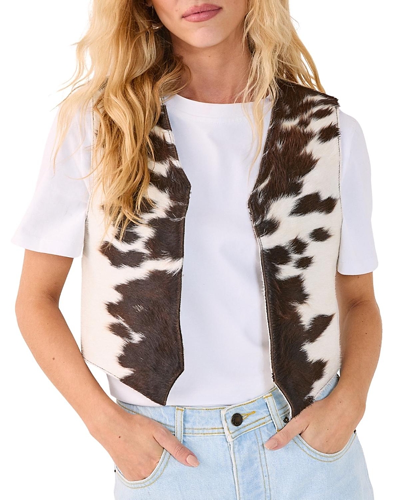 Nasty Gal Cow Hide Leather Waistcoat