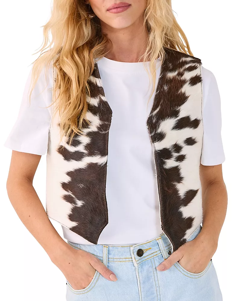 Nasty Gal Cow Hide Leather Waistcoat