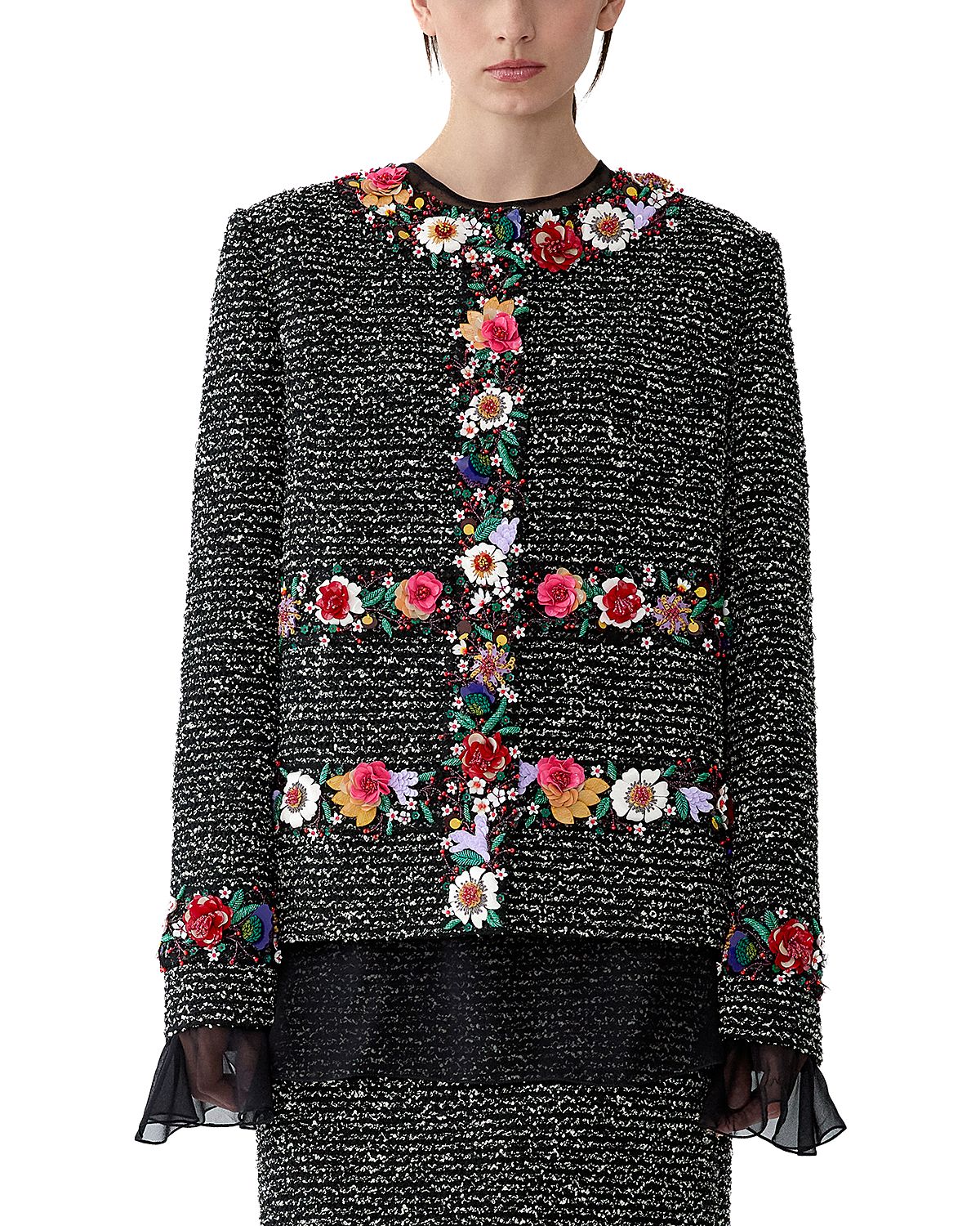 Carolina Herrera Embellished Long Sleeve Jacket