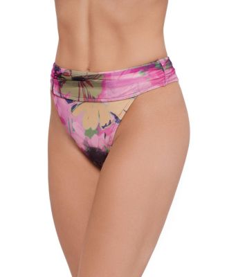  High Leg High Waist with Ruched Band Bottom