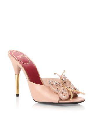 Women's Flutterby Embellished Leather Slide Sandals