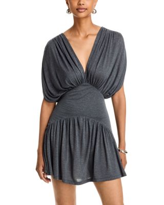 Daro V Neck Draped Sleeve Mini Dress