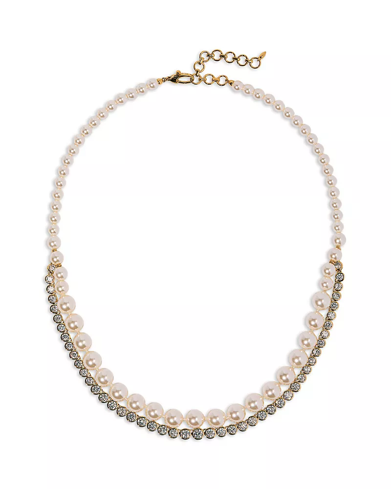 Nadri Cubic Zirconia & Imitation Pearl Under the Sea Layered Necklace, 16