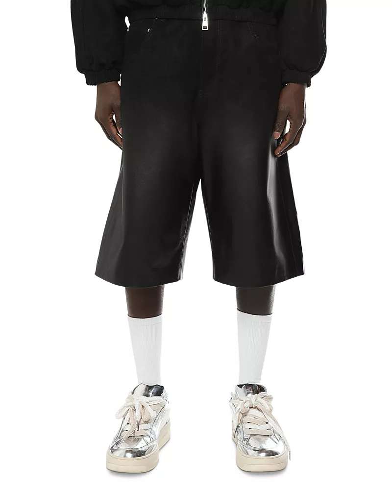 Purple Brand Relaxed 13.5 Leather Track Shorts