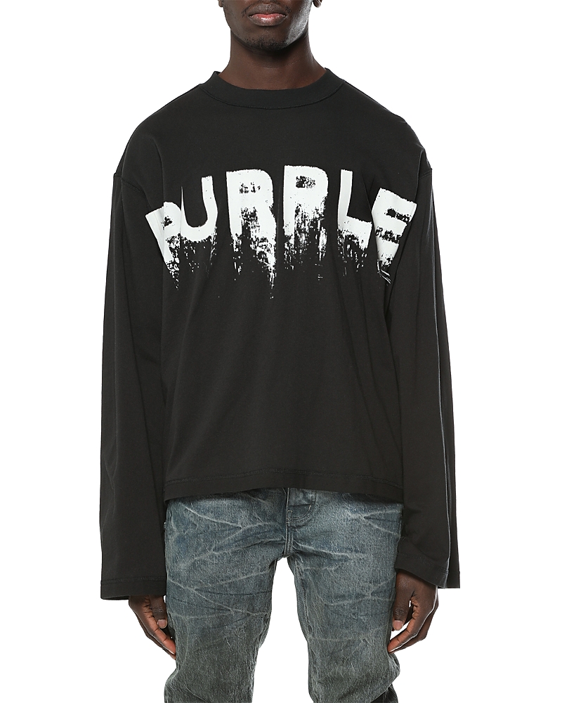 Purple Brand Wide Cropped Logo Cotton Shirt