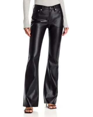 Kinsley Faux Leather Low Rise Bootcut Jeans
