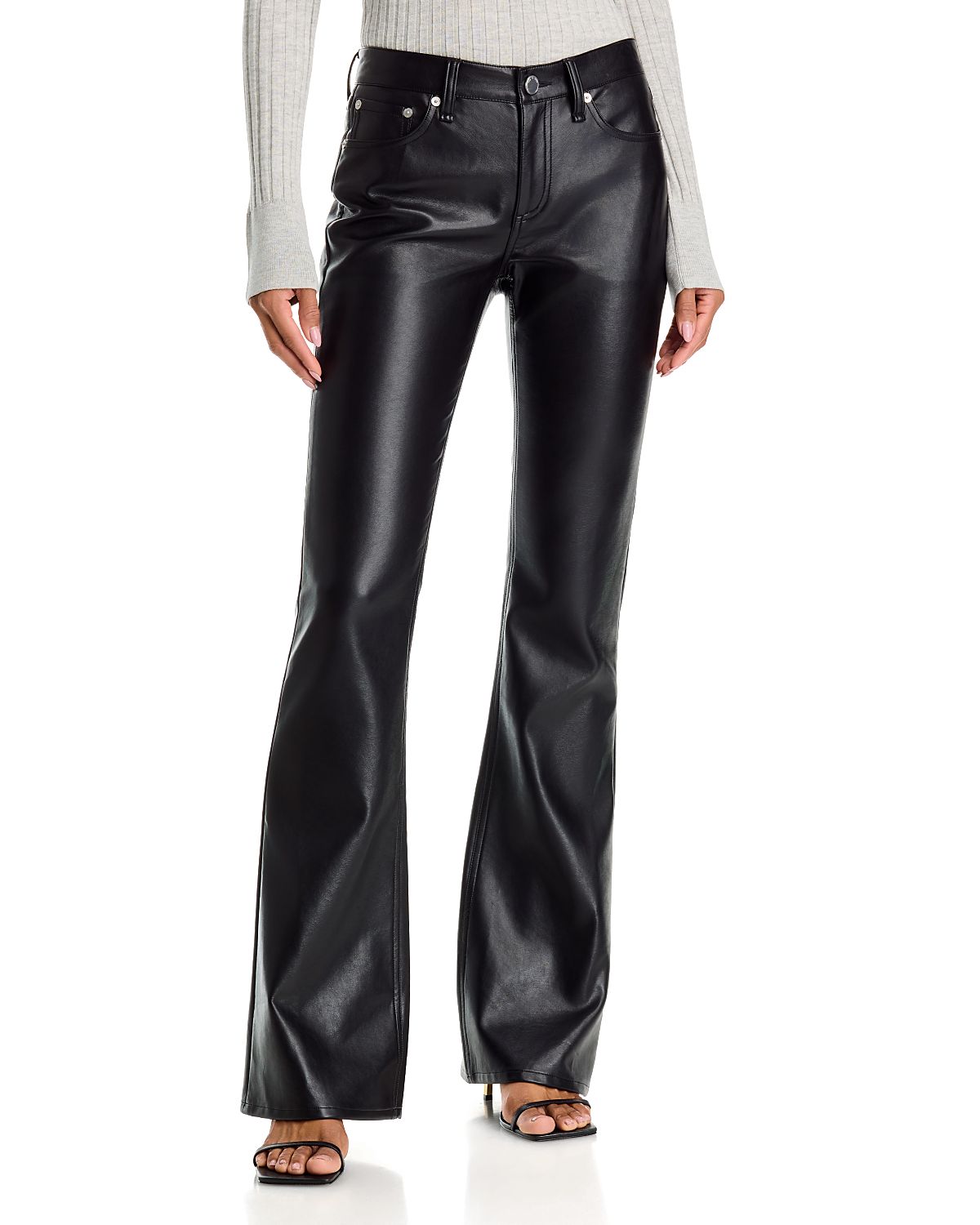 rag & bone Kinsley Faux Leather Low Rise Bootcut Jeans