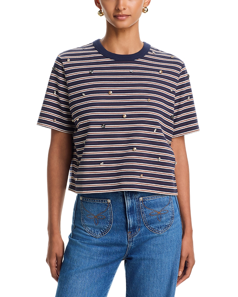 Veronica Beard Sebastian Rhinestone Embellished Tee