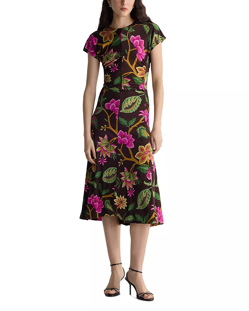 Diane von Furstenberg Mavis Short Sleeve Midi Dress