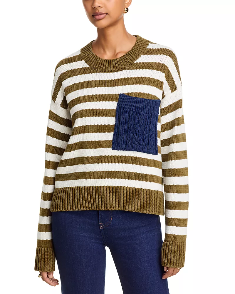 Veronica Beard Emile Cotton Crewneck Sweater