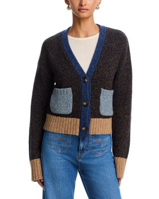 Josiane Wool Blend Colorblocked Cardigan