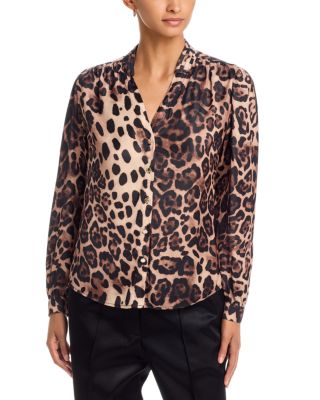 Split Neck Button Front Blouse