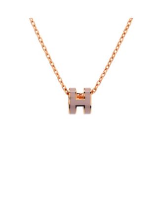Mini Pop H Pendant Chain Necklace Metal and Enamel, 16"