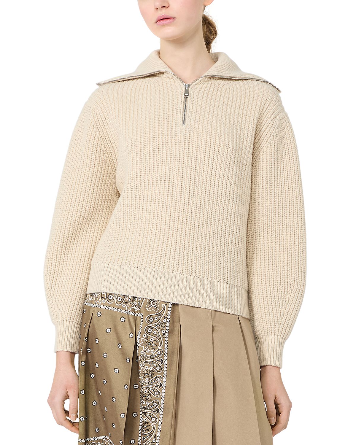 Weekend Max Mara Wkdlaser Wool Quarter Zip Sweater