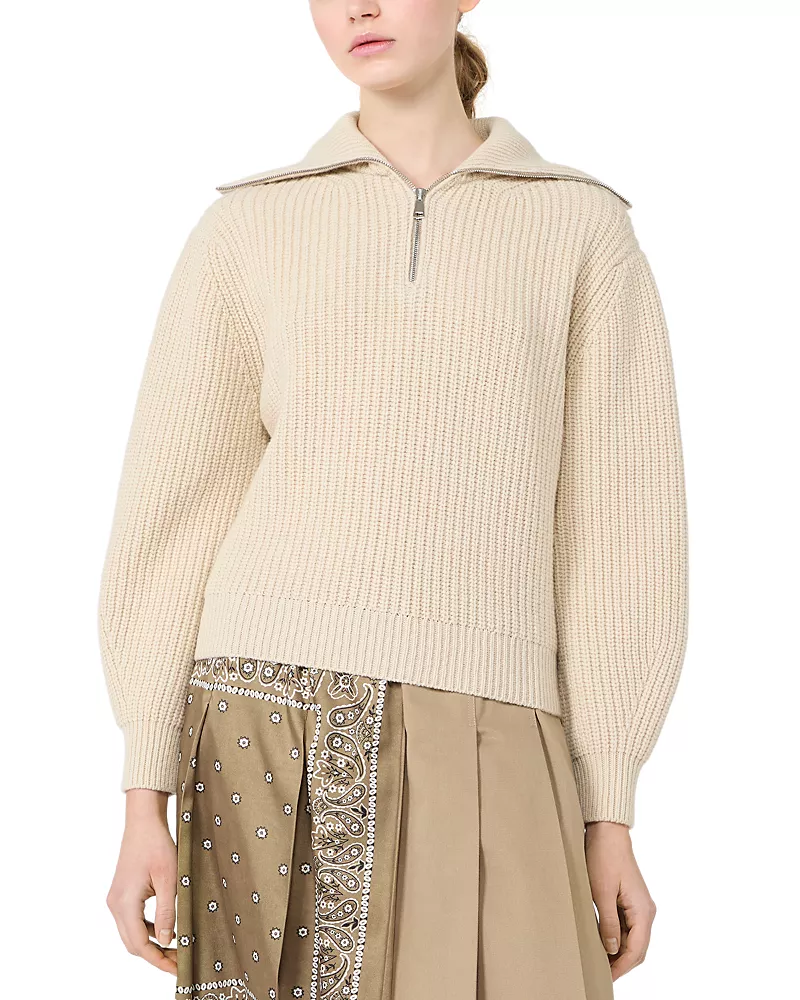 Weekend Max Mara Wkdlaser Wool Quarter Zip Sweater