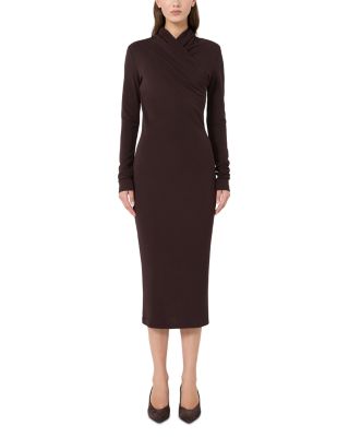 Draped Long Sleeve Dress