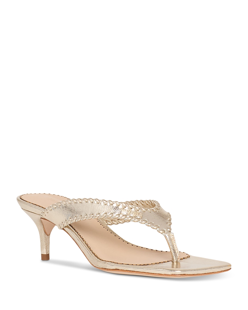 Cinq a Sept Women's Frankie Metallic Kitten Heel Sandals
