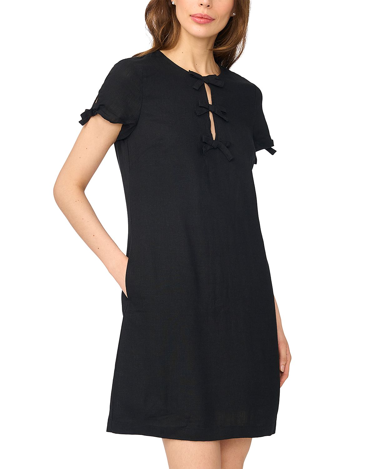 CeCe Bow Detail Keyhole Mini Dress