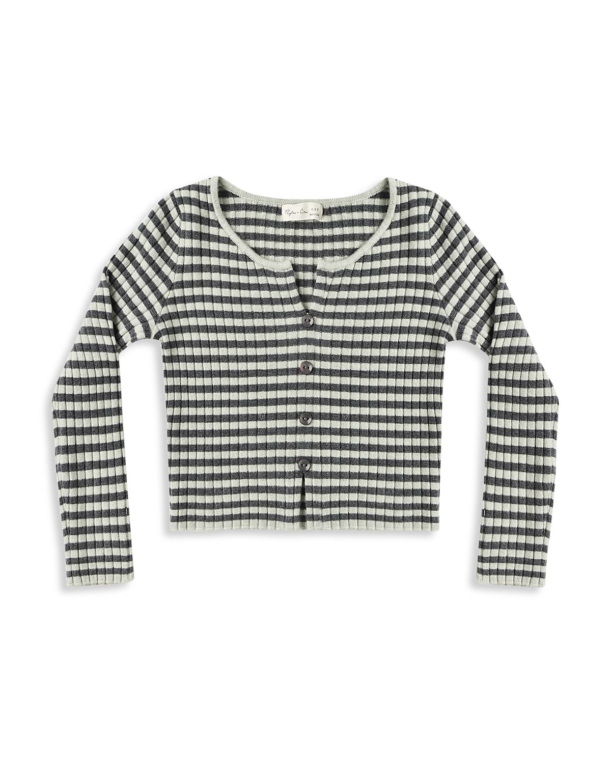 Rylee + Cru Girls' Midnight Striped Long Sleeved Knit Tee - Little Kid, Big Kid
