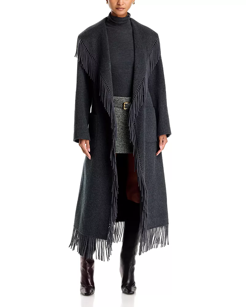 Simkhai Carrie Fringe Robe Coat