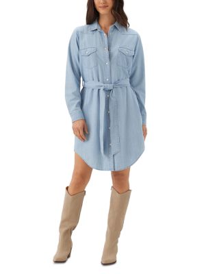 Western Belted Denim Shirtdress