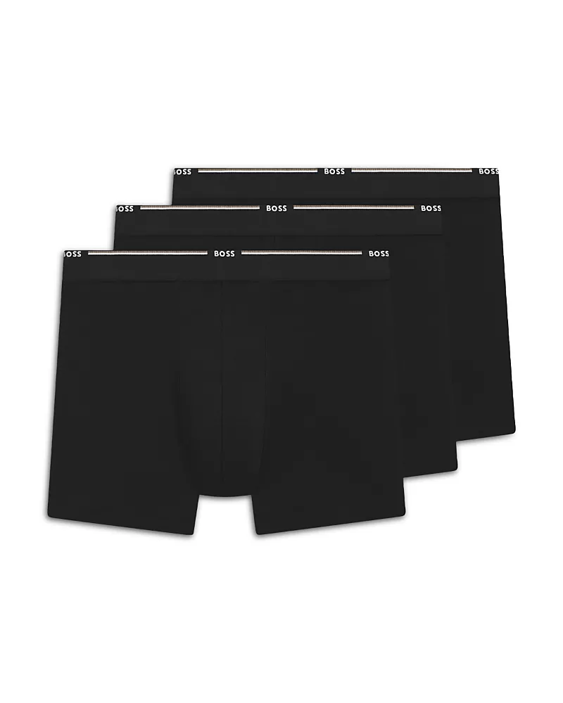 Boss Logo Stripe Boxer Briefs, Pack of 3