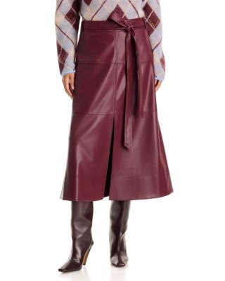 Hudley Faux Leather Midi Skirt