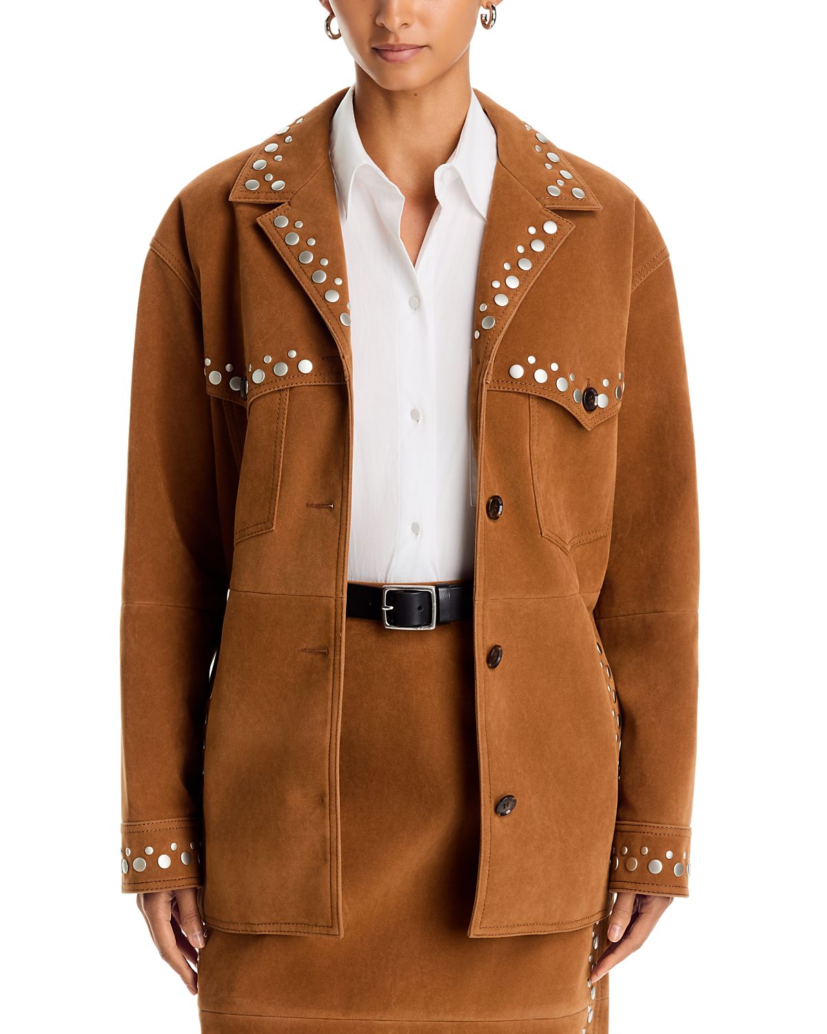 3.1 Phillip Lim Studded Faux Suede Western Jacket