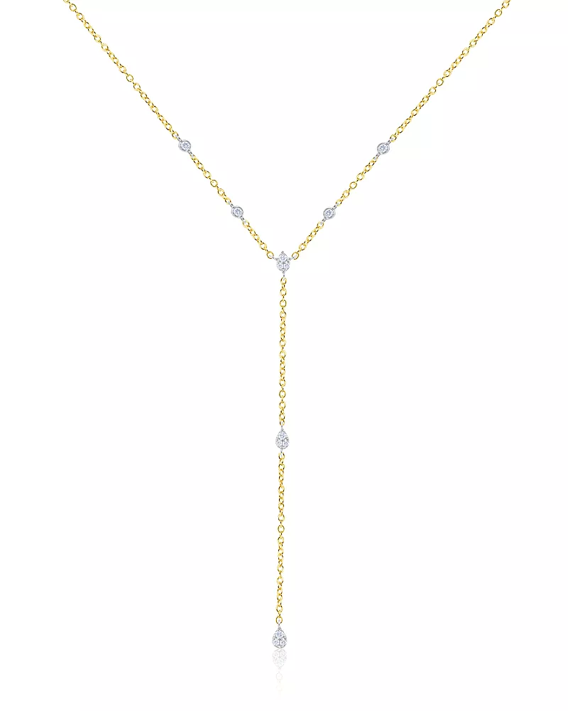 Meira T 14K White & Yellow Gold Diamond Lariat Necklace, 0.13 tcw