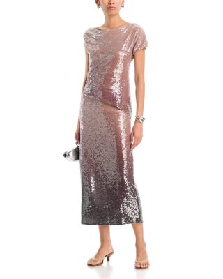 Mirage Embellished Asymmetric Hem Top & Midi Skirt