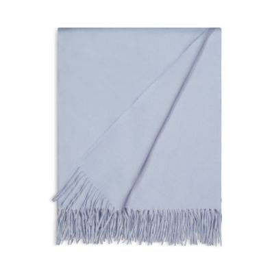 Sofia Cashmere Fringed Throw Blanket In Blue