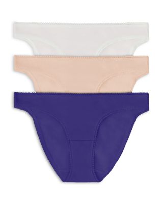 Cabana Cotton Blend Stretch Hip Bikinis, Set of 3