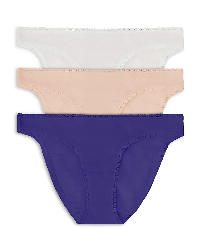 On Gossamer Cabana Cotton Blend Stretch Hip Bikinis, Set of 3