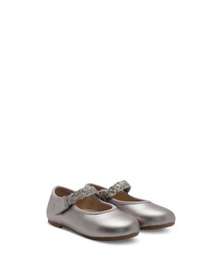 Girls' Lady Metallic Leather Mary Jane Flats – Baby, Toddler, Little Kid