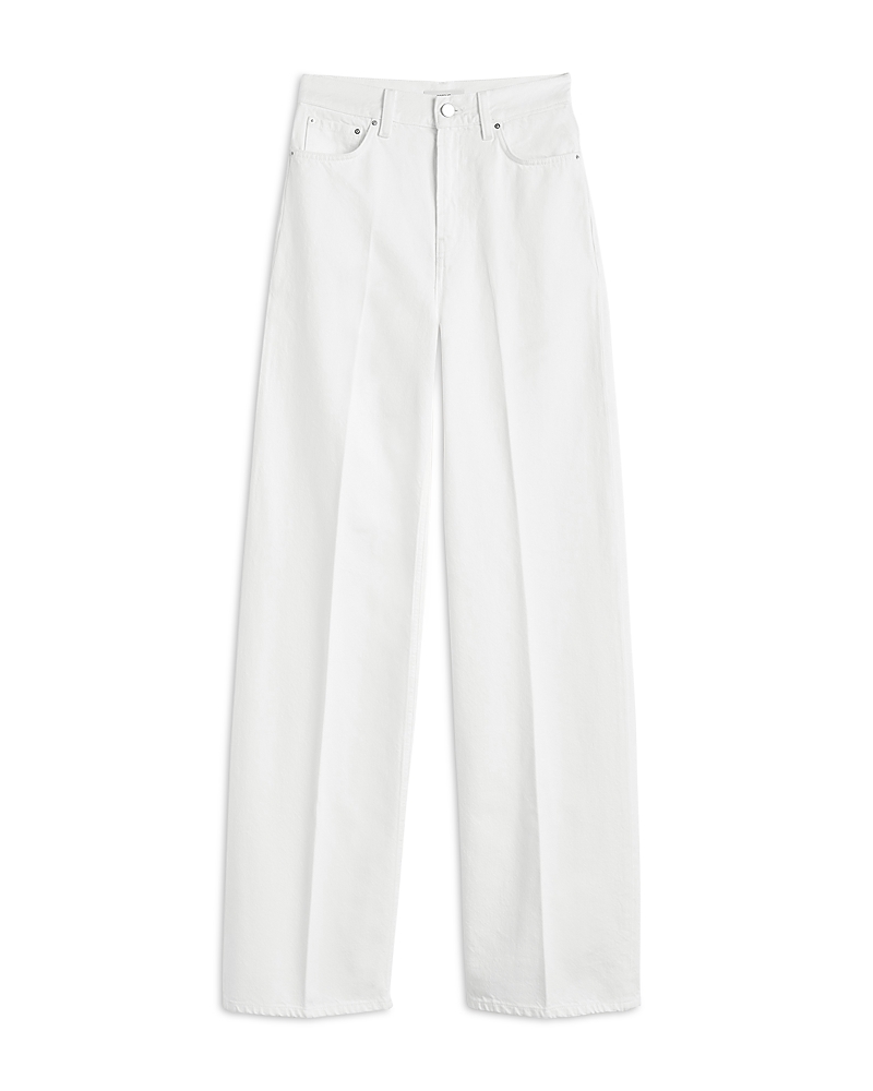 Toteme Wide Leg Cotton Jeans in Off White