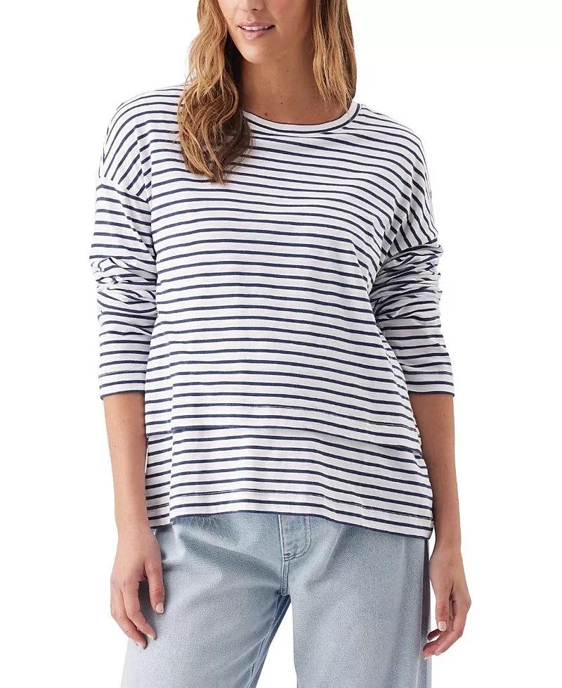 Ripe Maternity Claudette Stripe Maternity Nursing Long Sleeve Top