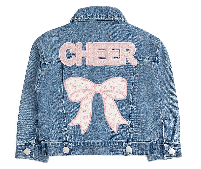 Sweet Wink Girls' Cheer Bow Patch Denim Jacket - Little Kid, Big Kid