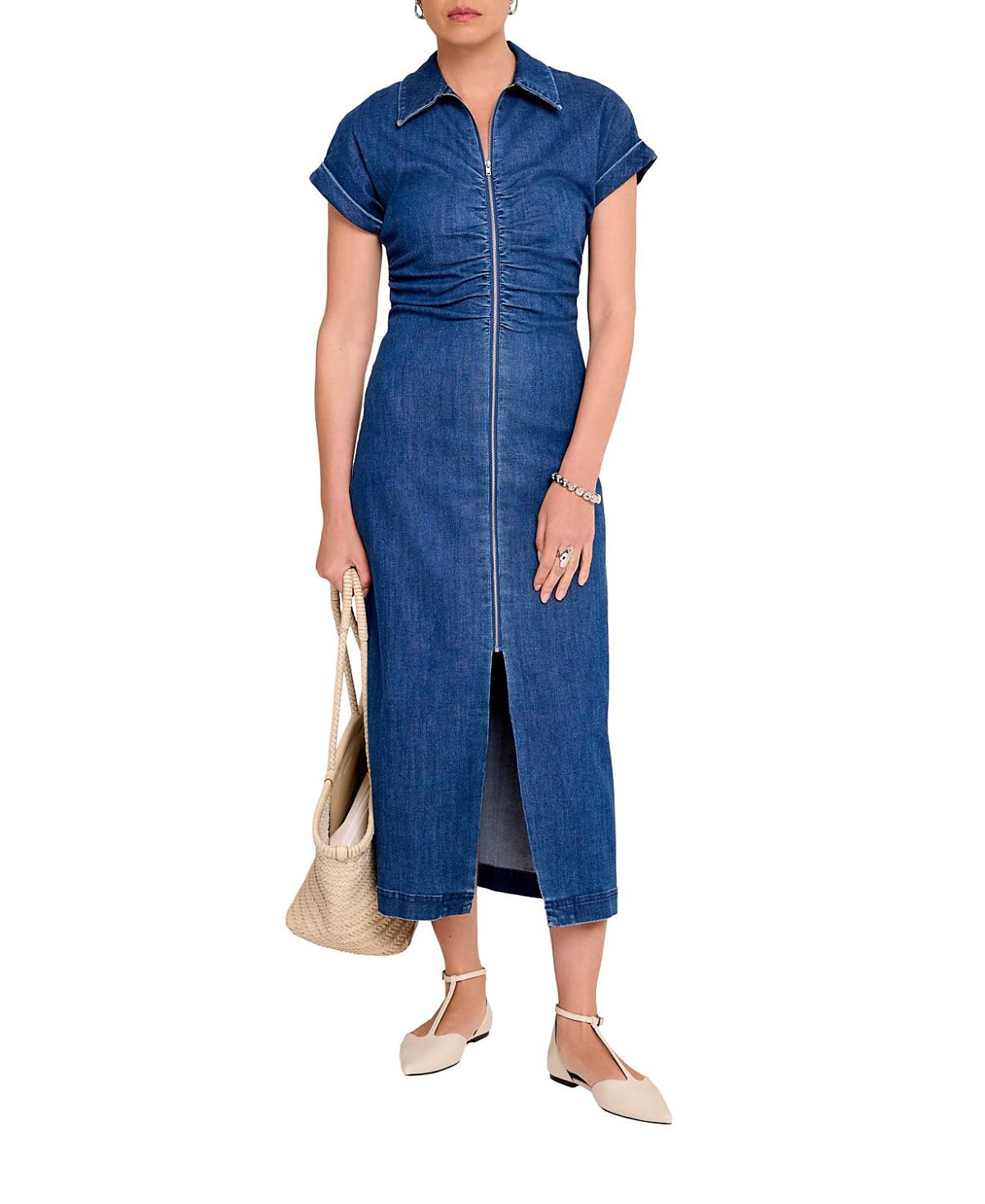 Mint Velvet Women's Denim Classic Collar Midi Dress