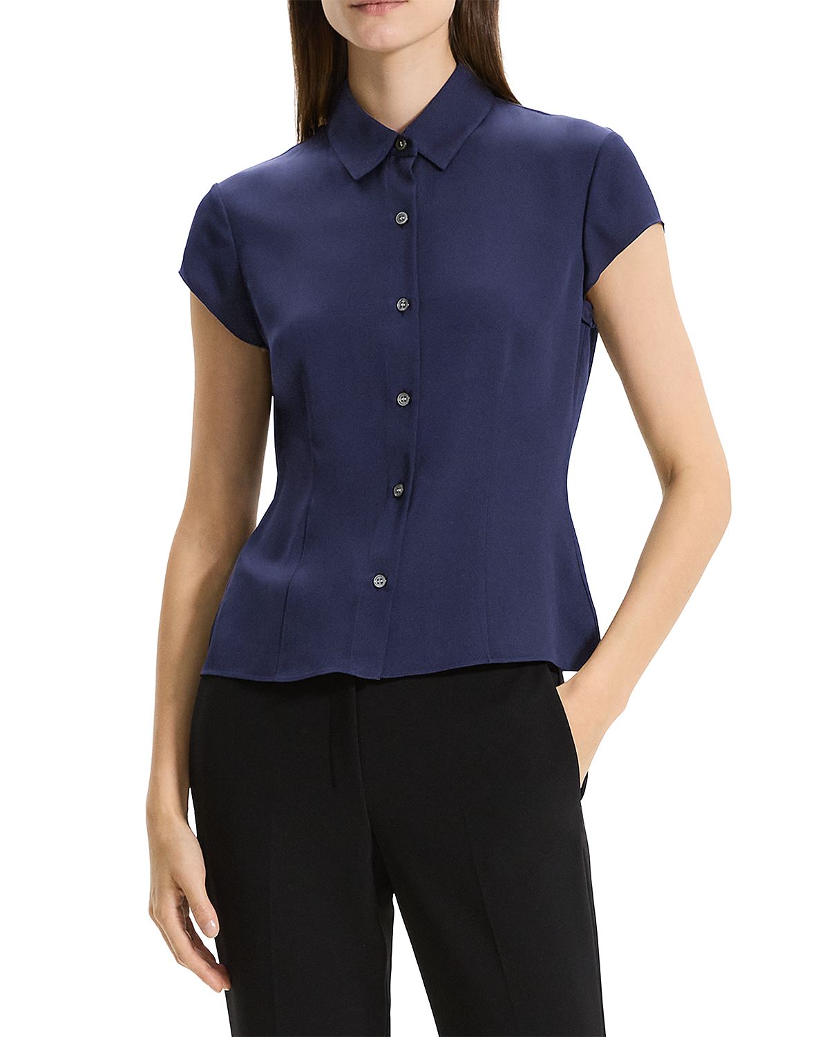 Theory Silk Cap Sleeve Shirt