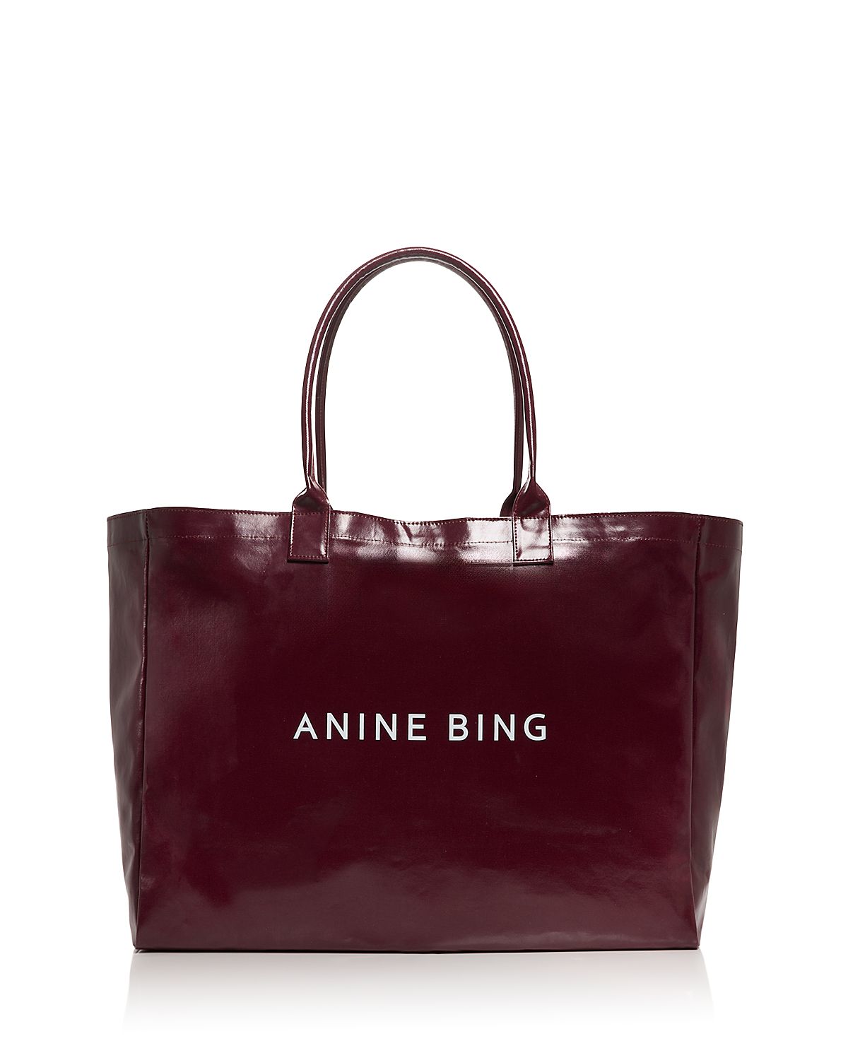 Anine Bing Leo Large Coated Canvas Tote Bag