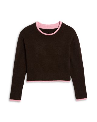 Girls' Nova Contrast Trim Crew Neck Sweater - Big Kid