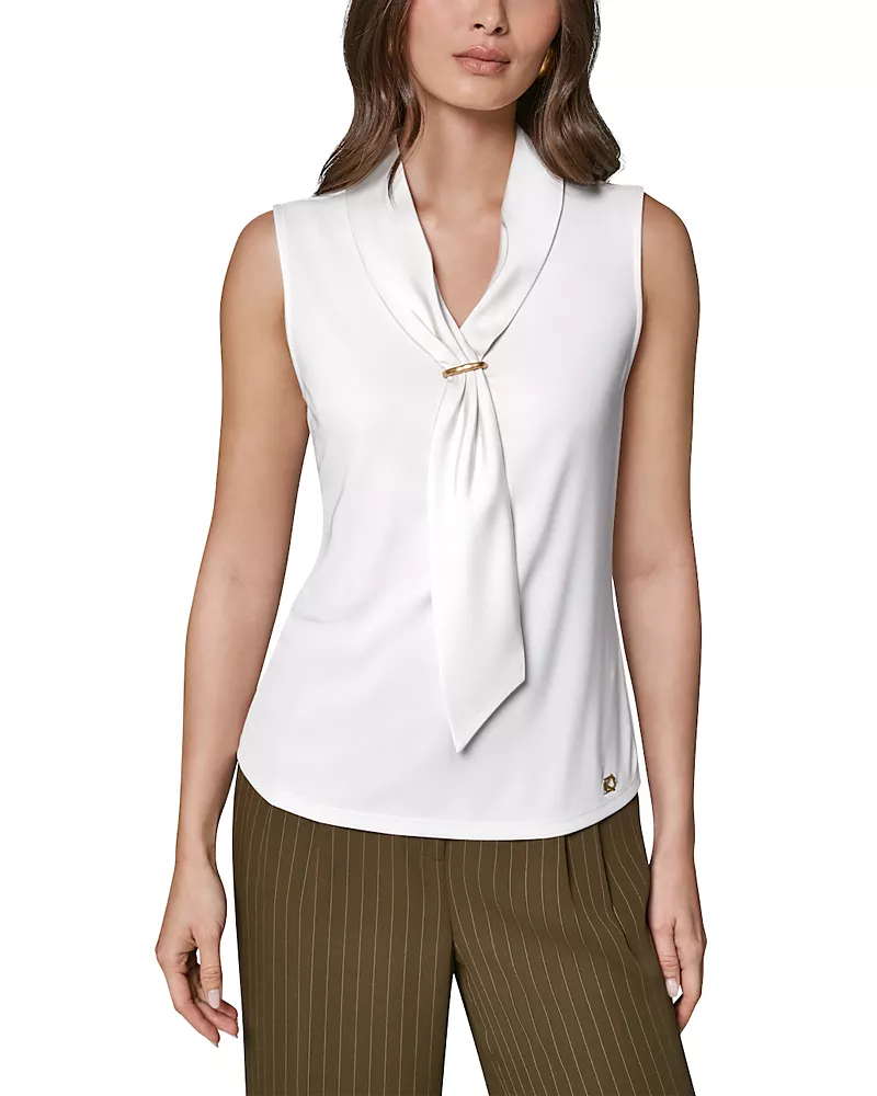 Donna Karan New York Scarf Neck Sleeveless Blouse