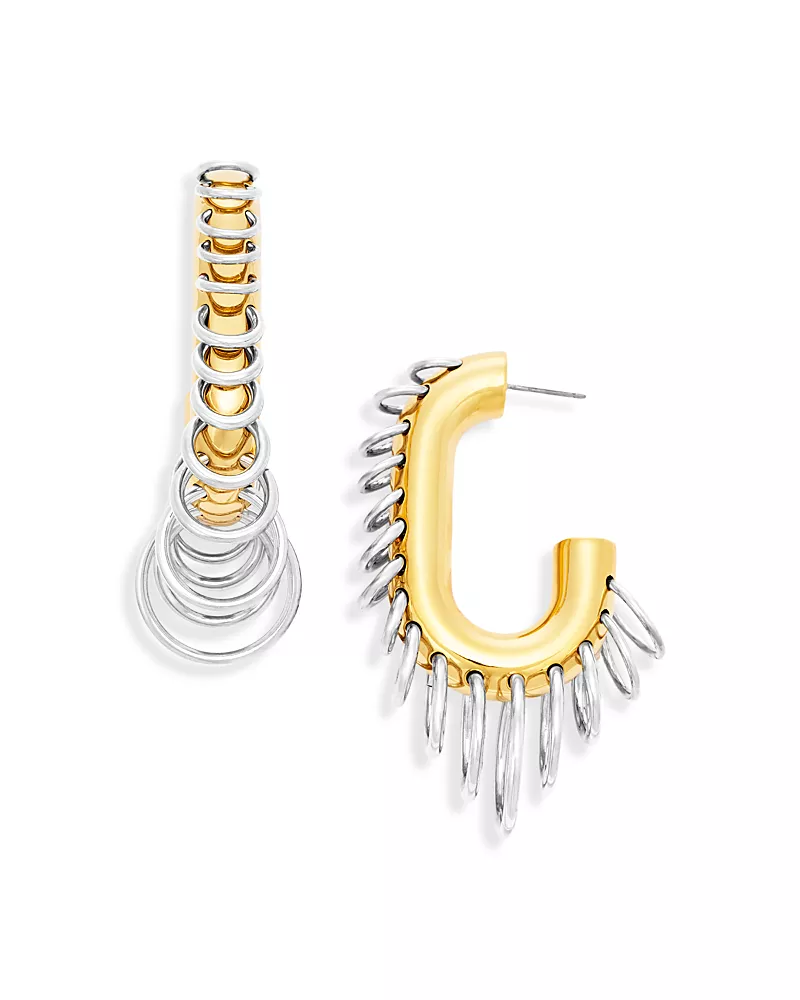 Rabanne Punk Xl Link Two Tone Hoop Earrings