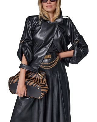 Faux Leather Roll Sleeve Jacket - thumbnail 8