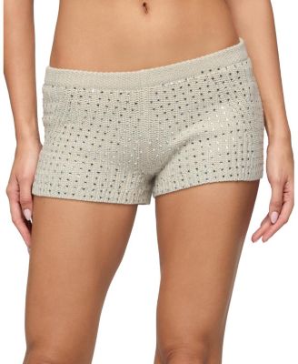  Mackenzie Rhinestone Knit Shorts