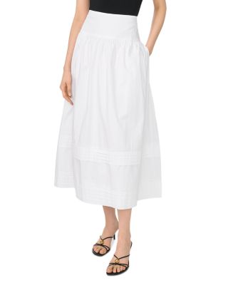 Cotton A Line Midi Skirt