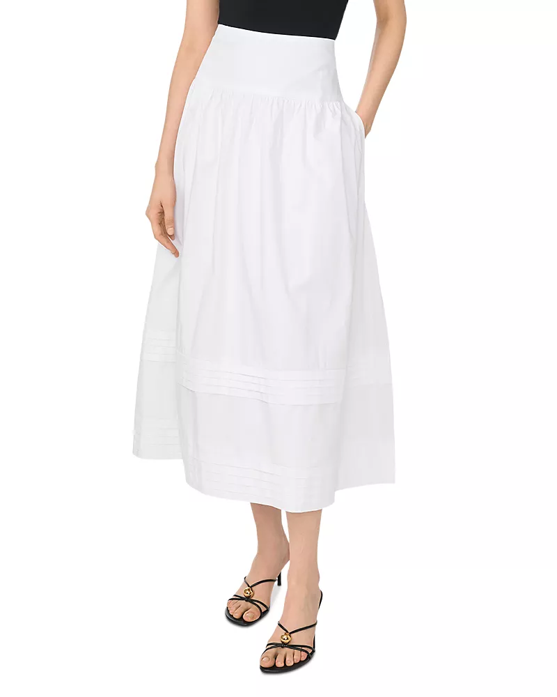 1.state Cotton A Line Midi Skirt