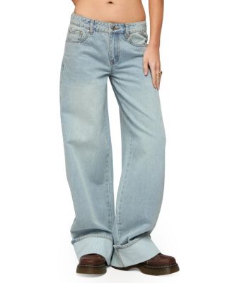  Contrast Heart Low Rise Baggy Jeans