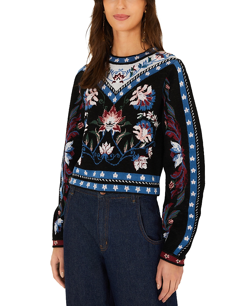 Farm Rio Natalia Wool Blend Crewneck Sweater